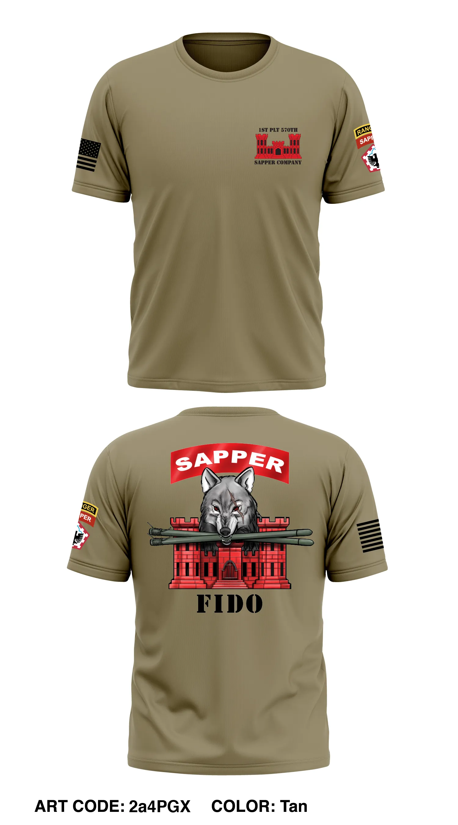 1st PLT 570th Sapper Company Store 1 Core Men's SS Performance Tee - 2a4PGX