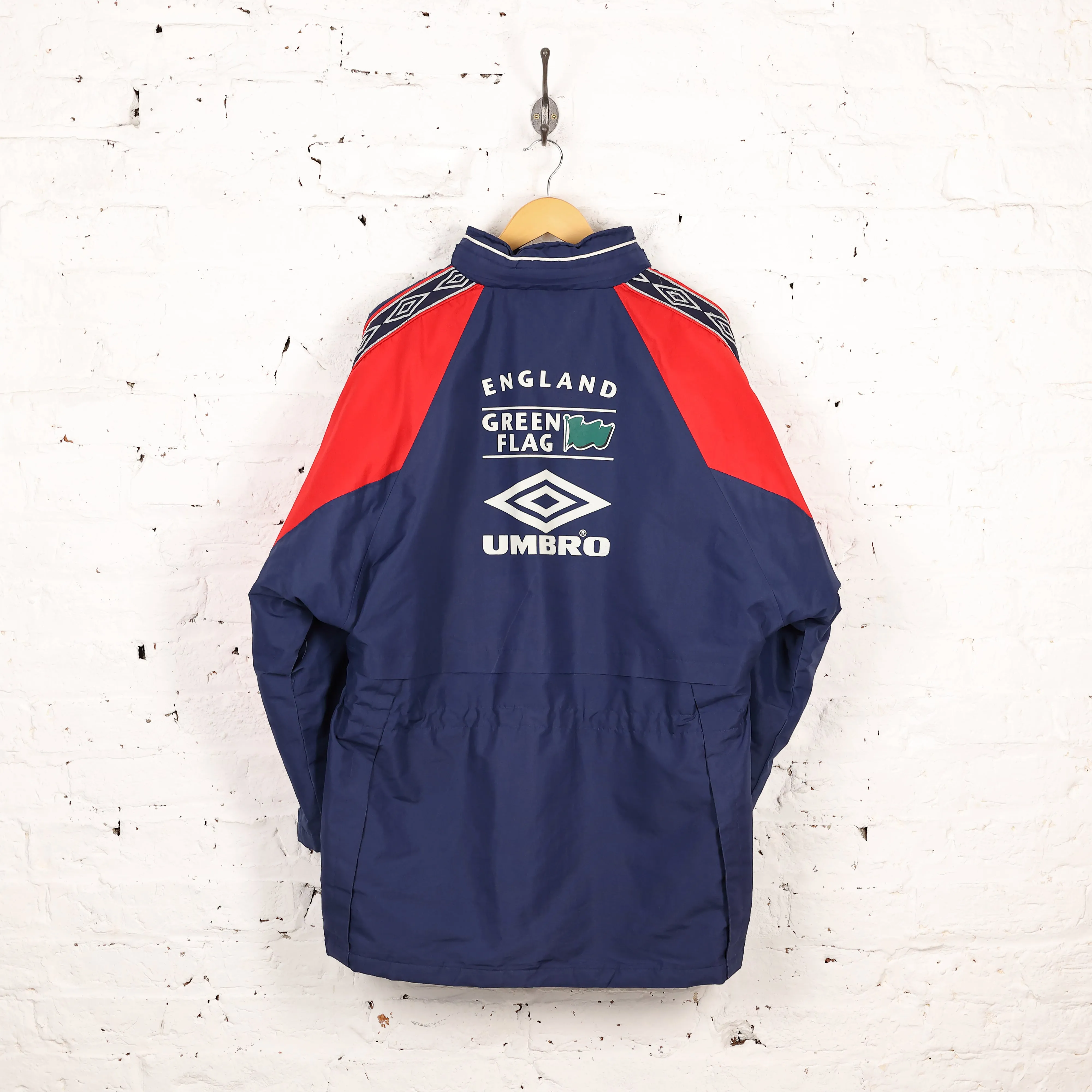 90s Umbro England Football Coaches Jacket - Blue - L