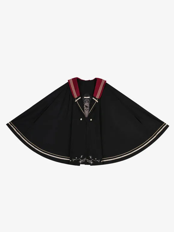 Academic Lolita Cape Black Polyester Spring Lolita Outwears