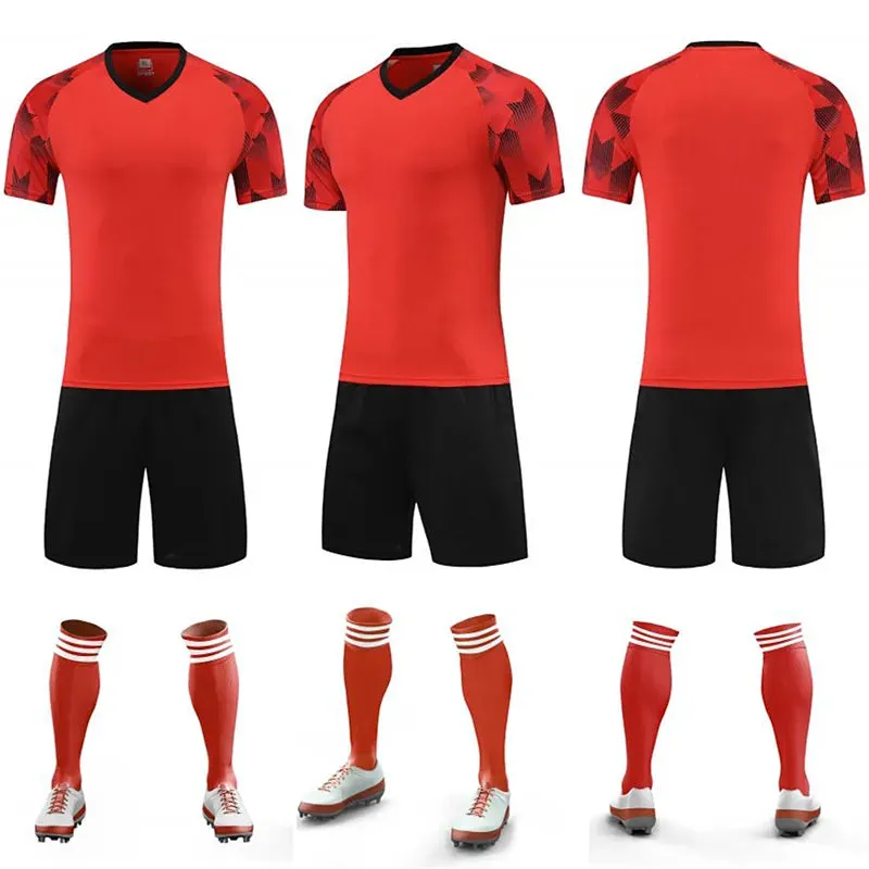 Adult Kids Running Uniforms Boys Girl Youth Soccer Jersey Sets Game Short Sleeve Kit Breathable Sport Shirt Sportswear