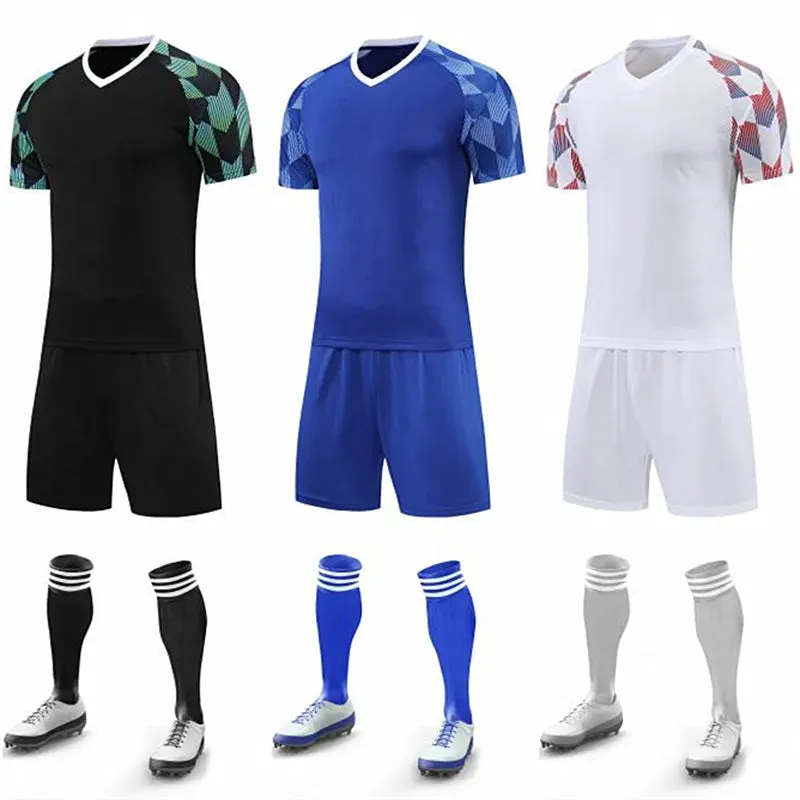 Adult Kids Running Uniforms Boys Girl Youth Soccer Jersey Sets Game Short Sleeve Kit Breathable Sport Shirt Sportswear