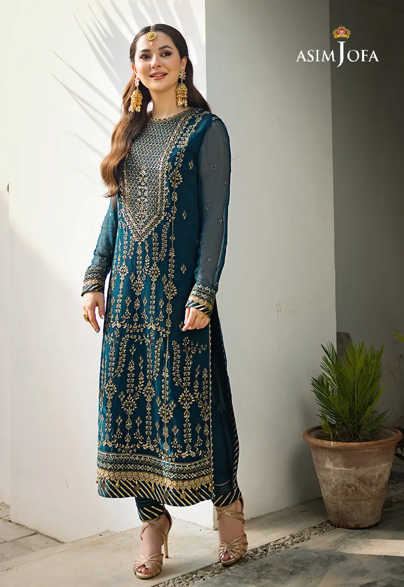 AJZS-08 | Asim Jofa Zari Sitara Luxury Eid Festive Collection 2023 | Unstitched Embrodried Suits