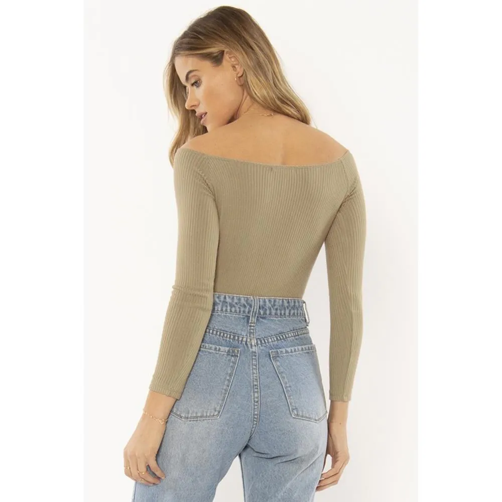 Amuse Society Womens Trevi Knit Bodysuit