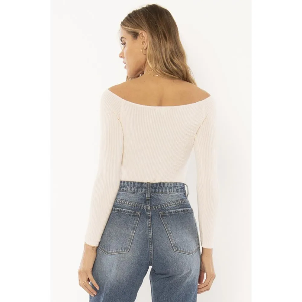 Amuse Society Womens Trevi Knit Bodysuit