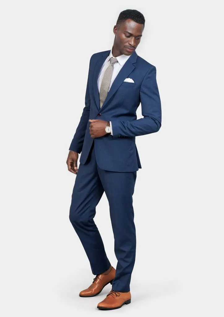 Astor Deep Blue Crosshatch Suit