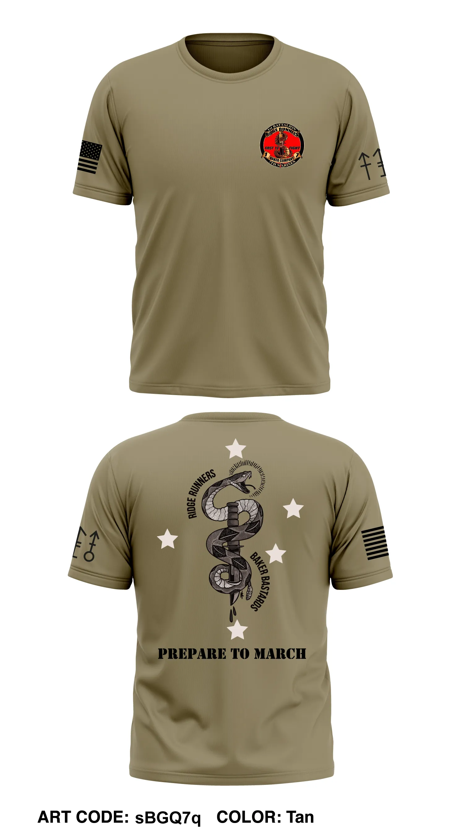 Baker co 1st BN 7th marines Store 1 Core Men's SS Performance Tee - sBGQ7q