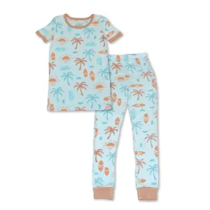 Bamboo Short Sleeve Pajama Set (Sunny Shores Print)