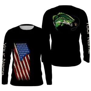Bass Fishing Custom Long Sleeve Fishing Shirts, personalized performance Fishing Shirts TTS0018