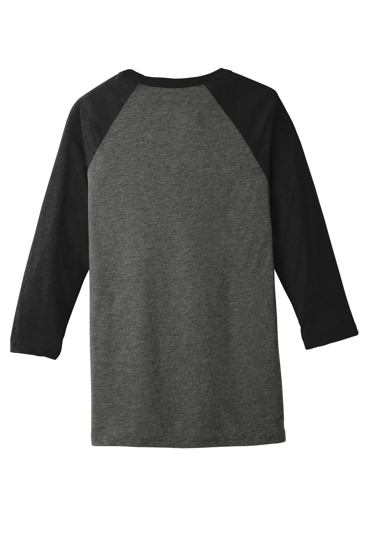BELLA CANVAS  Unisex 3/4-Sleeve Baseball Tee. BC3200 Grey/ Charcoal-Black Triblend