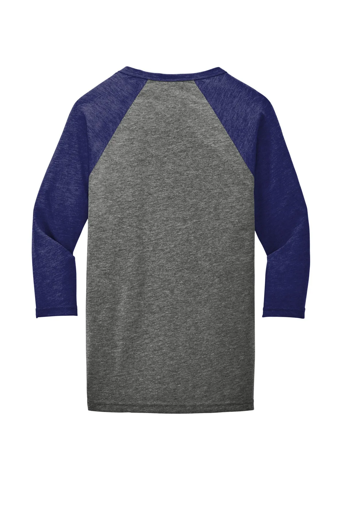 BELLA CANVAS  Unisex 3/4-Sleeve Baseball Tee. BC3200 Grey/ Navy Triblend
