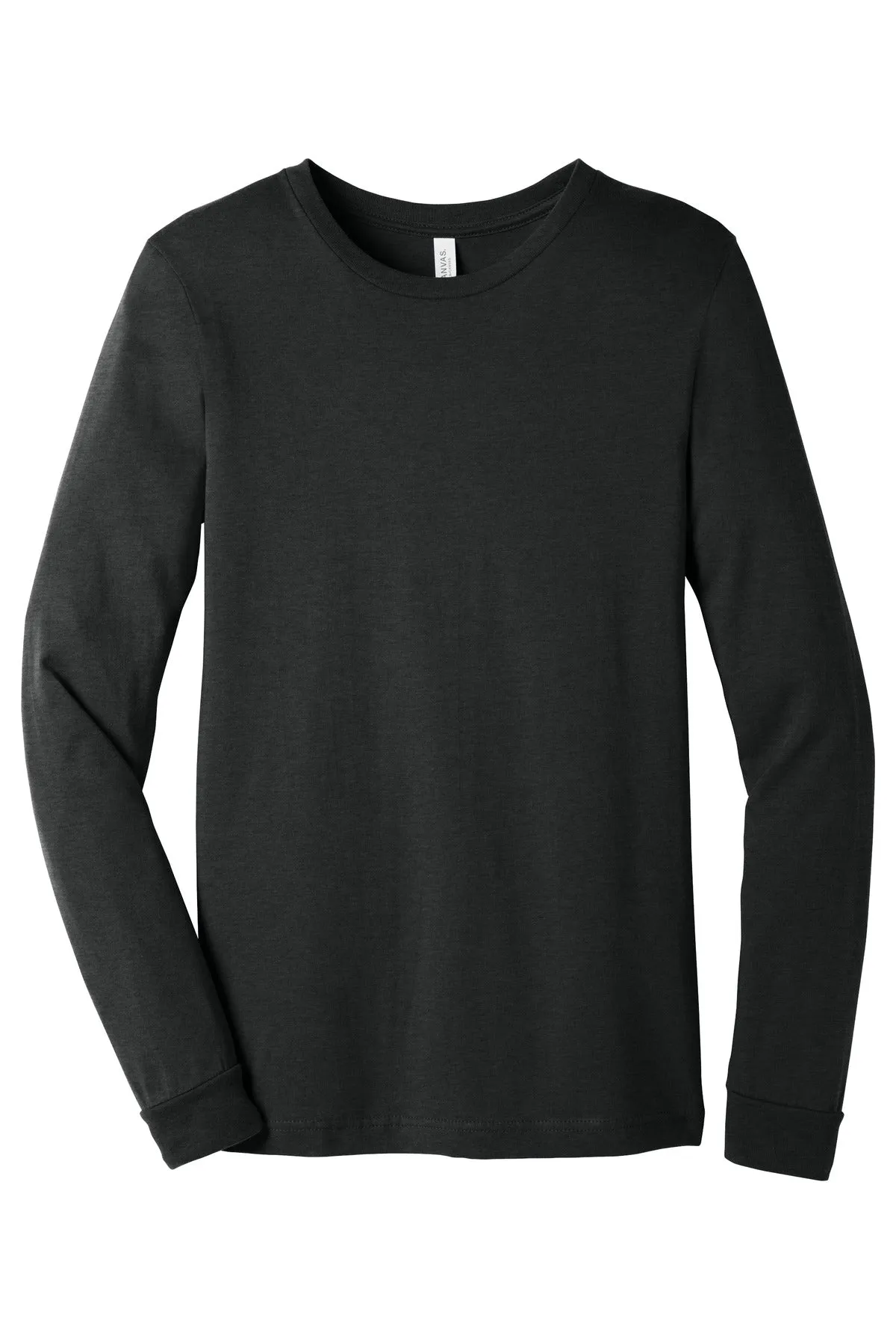 BELLA CANVAS Unisex Heather CVC Long Sleeve Tee BC3501CVC Black Heather