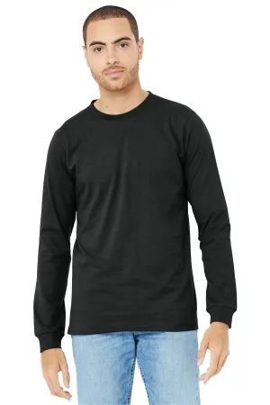 BELLA CANVAS Unisex Heather CVC Long Sleeve Tee BC3501CVC Black Heather