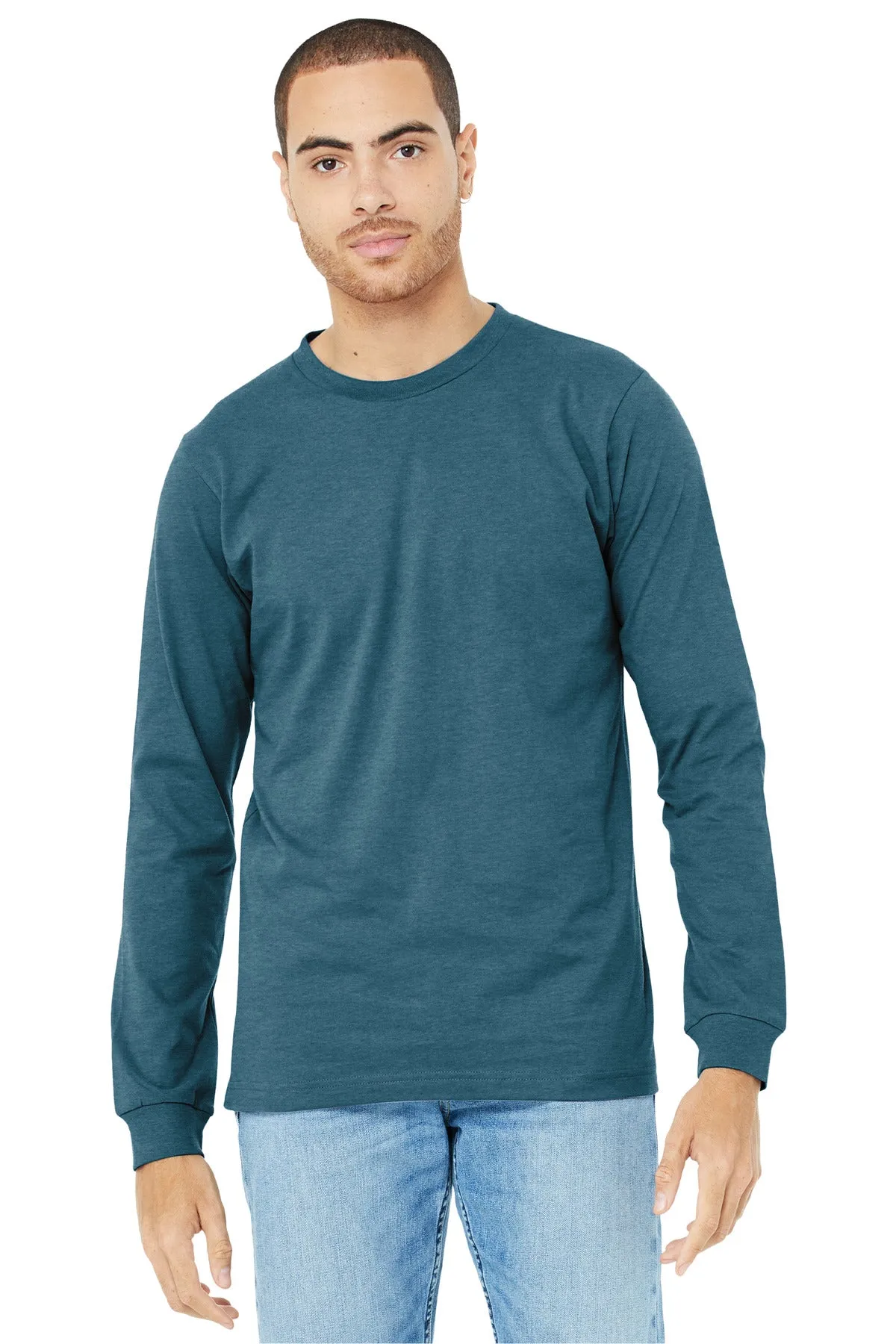 BELLA CANVAS Unisex Heather CVC Long Sleeve Tee BC3501CVC Heather Deep Teal