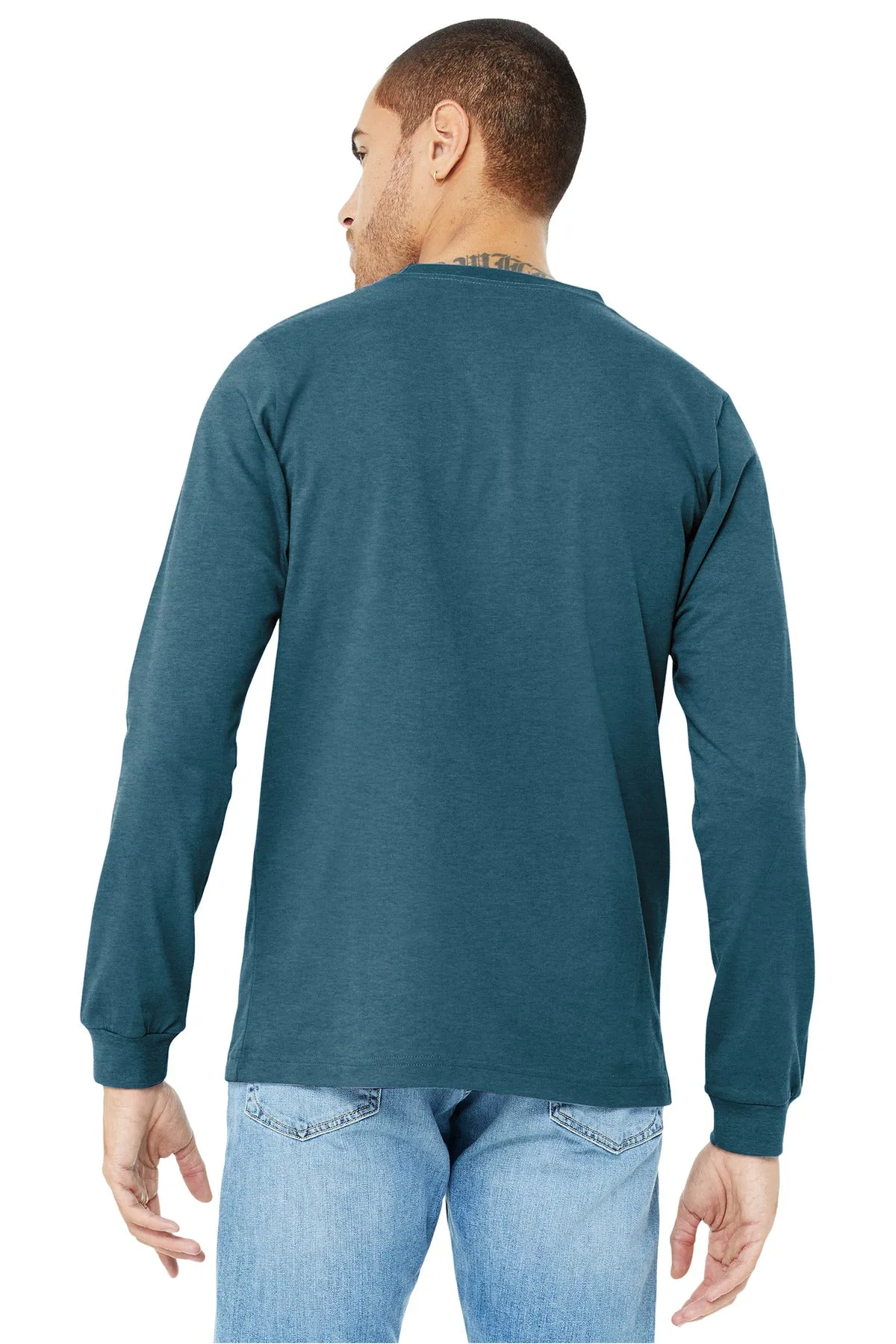 BELLA CANVAS Unisex Heather CVC Long Sleeve Tee BC3501CVC Heather Deep Teal