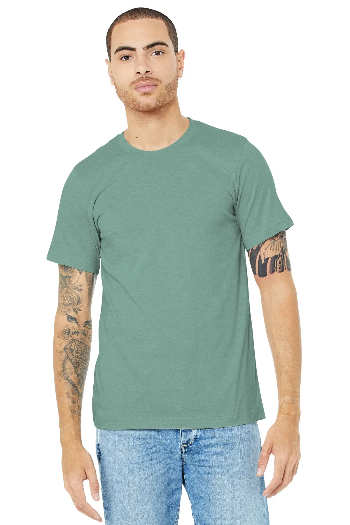 BELLA CANVAS  Unisex Heather CVC Short Sleeve Tee. BC3001CVC Heather Dusty Blue