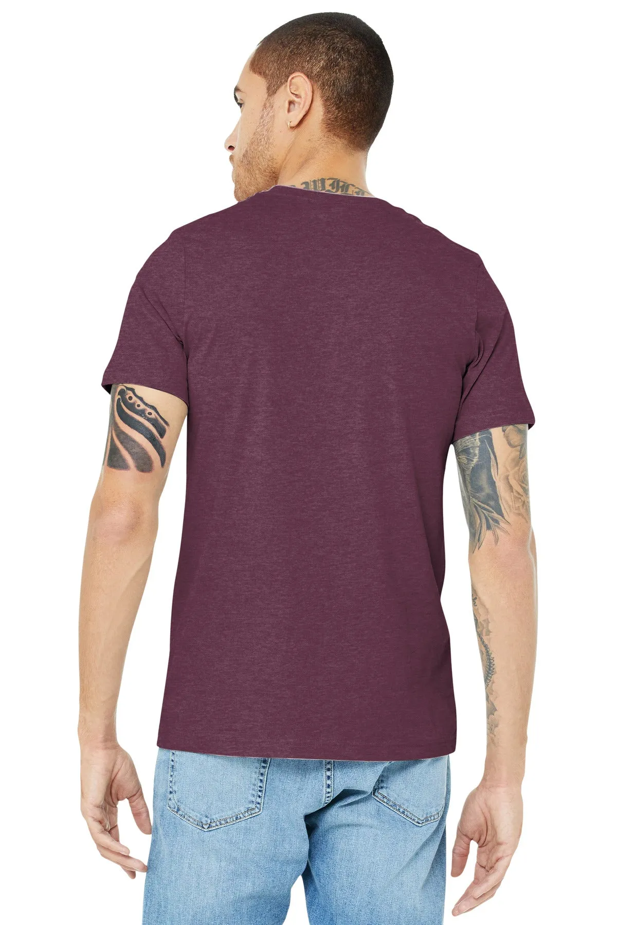 BELLA CANVAS  Unisex Heather CVC Short Sleeve Tee. BC3001CVC Heather Maroon