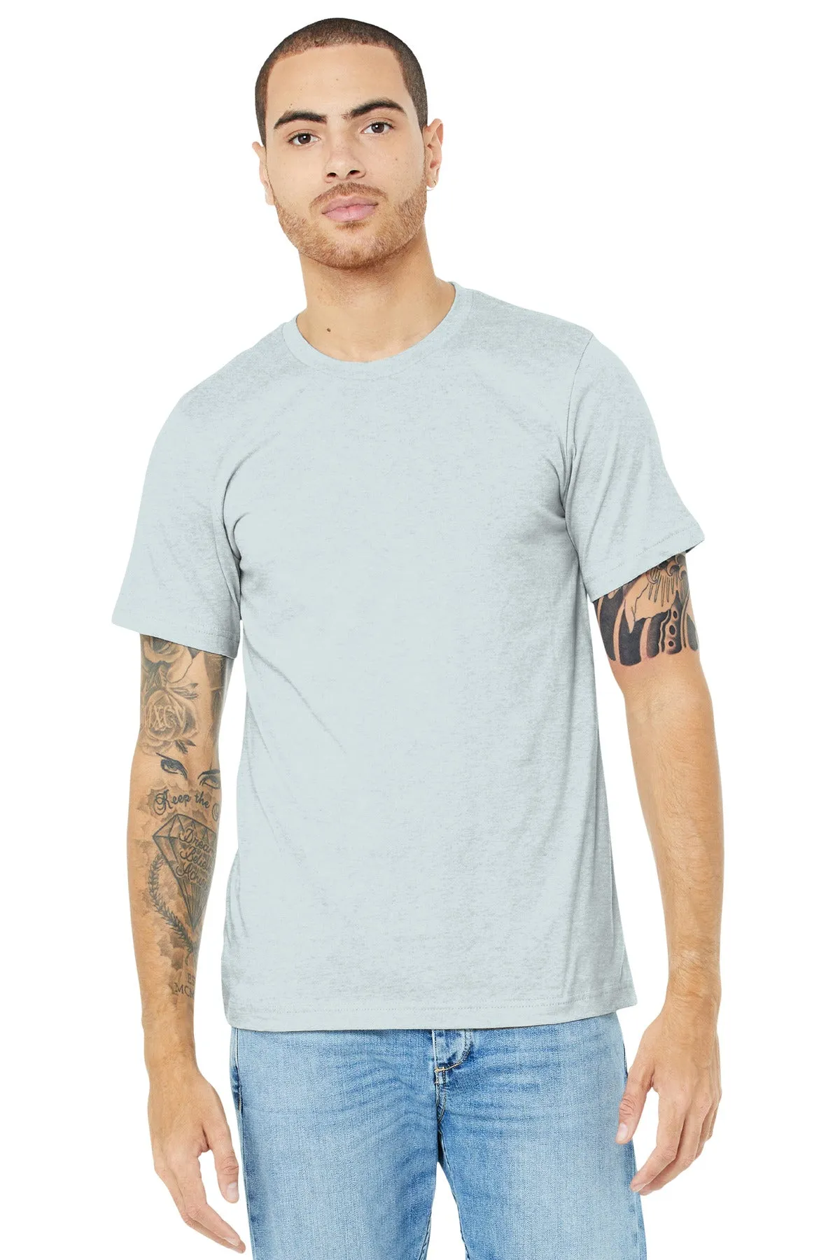 BELLA CANVAS  Unisex Heather CVC Short Sleeve Tee. BC3001CVC Heather Prism Ice Blue