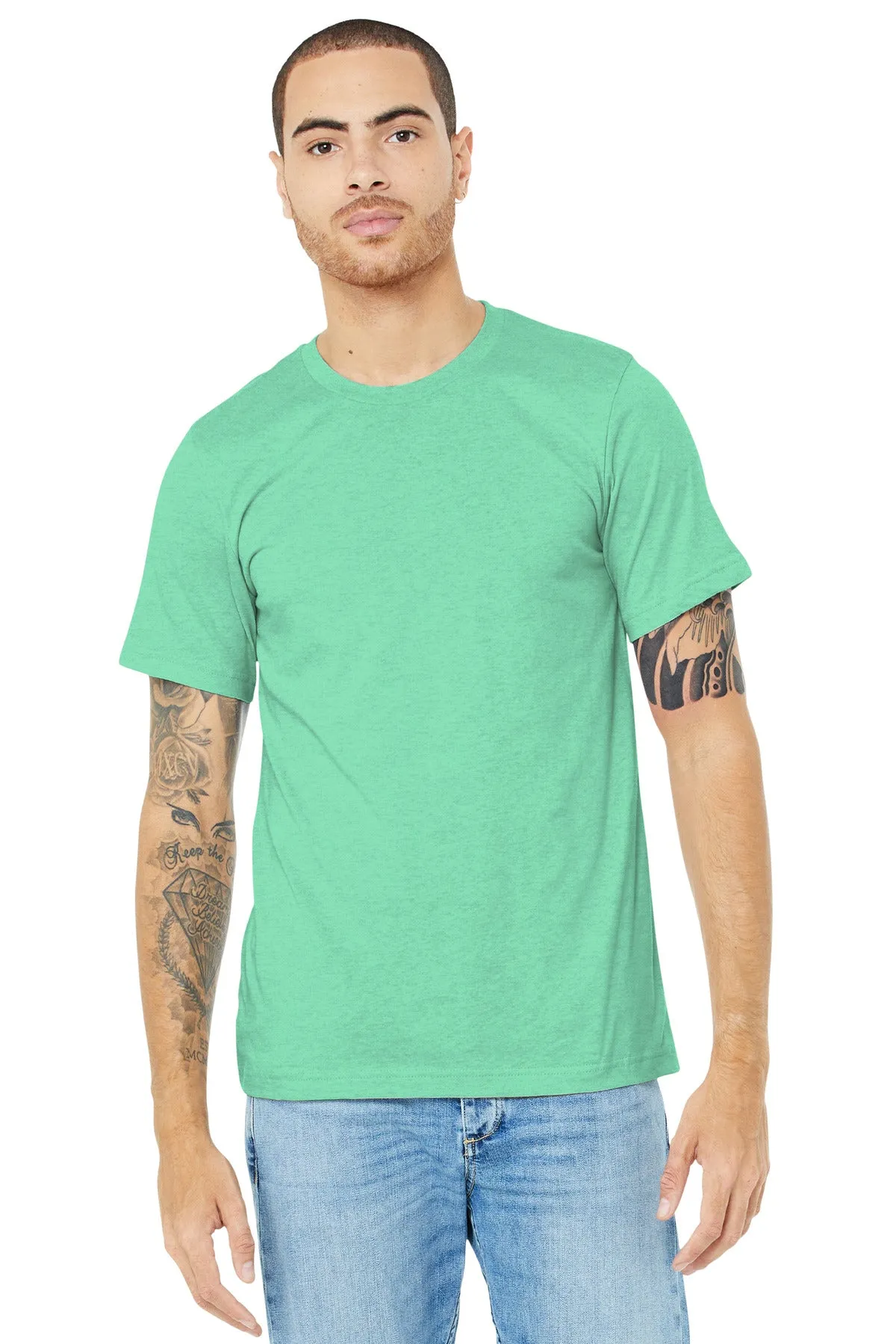 BELLA CANVAS  Unisex Heather CVC Short Sleeve Tee. BC3001CVC Heather Prism Mint