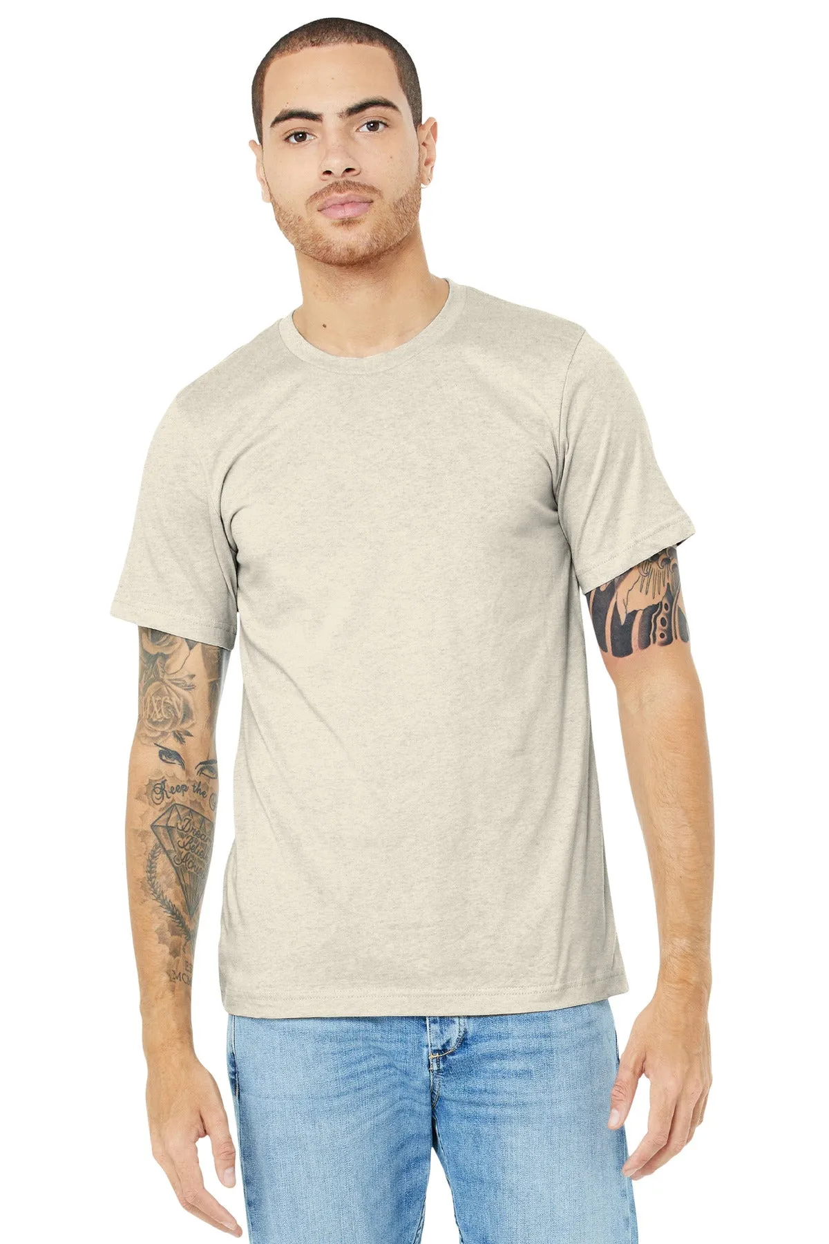 BELLA CANVAS  Unisex Heather CVC Short Sleeve Tee. BC3001CVC Heather Prism Natural