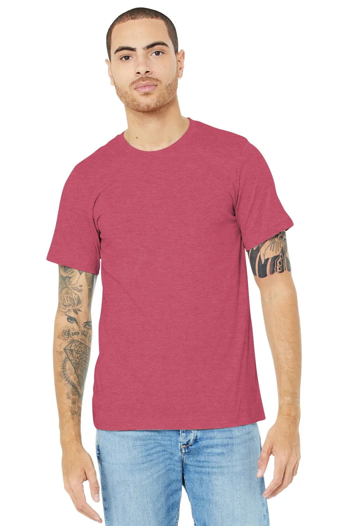 BELLA CANVAS  Unisex Heather CVC Short Sleeve Tee. BC3001CVC Heather Raspberry