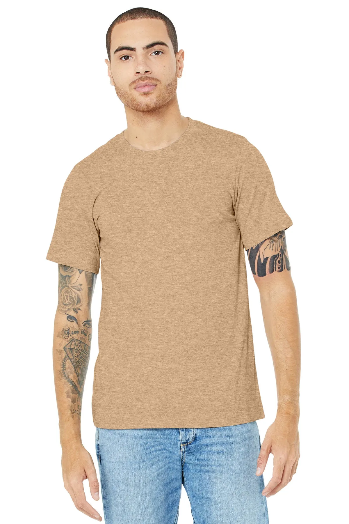 BELLA CANVAS  Unisex Heather CVC Short Sleeve Tee. BC3001CVC Heather Sand Dune