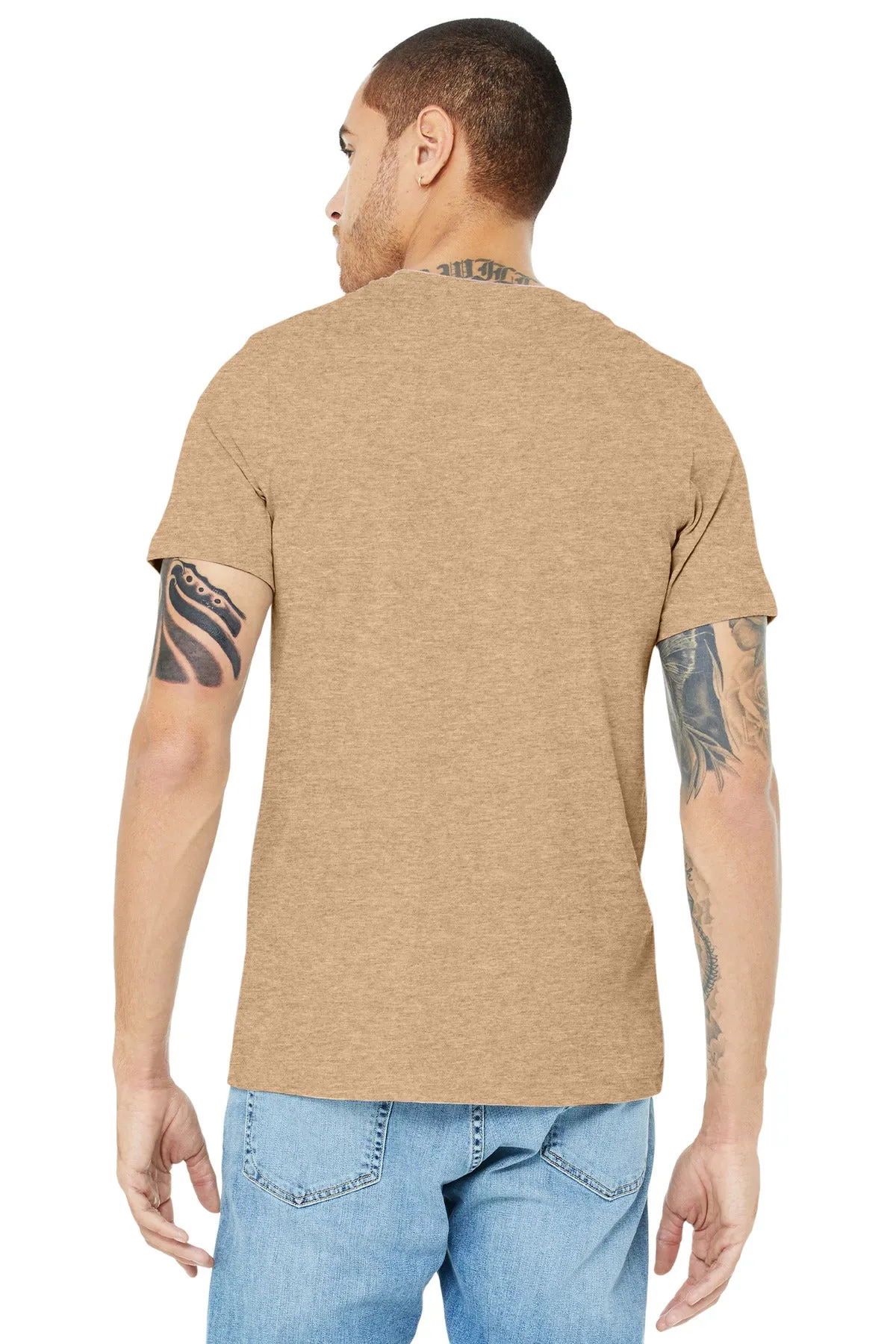 BELLA CANVAS  Unisex Heather CVC Short Sleeve Tee. BC3001CVC Heather Sand Dune