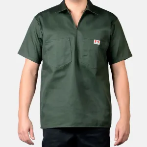 Ben Davis Men's Short Sleeve Solid 1/2 Zip Shirt - Olive