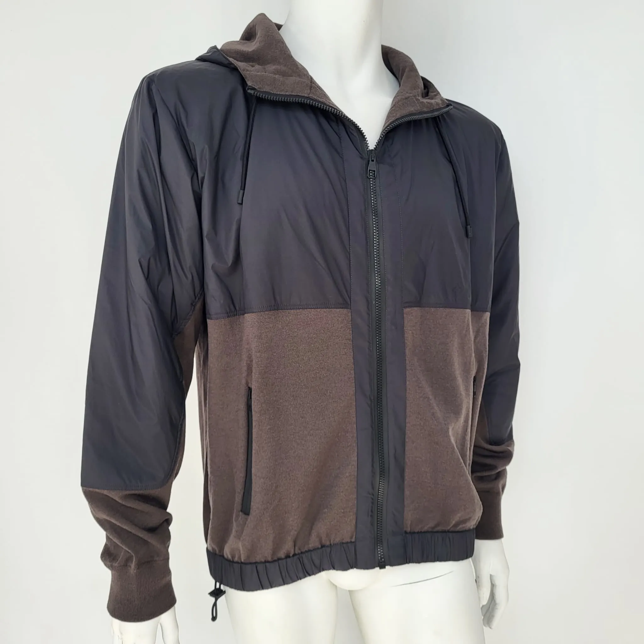 Black & Brown Hooded Jacket
