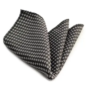 Black Squares Pocket Square for Men - Premium Silk Handkerchiefs for Suits