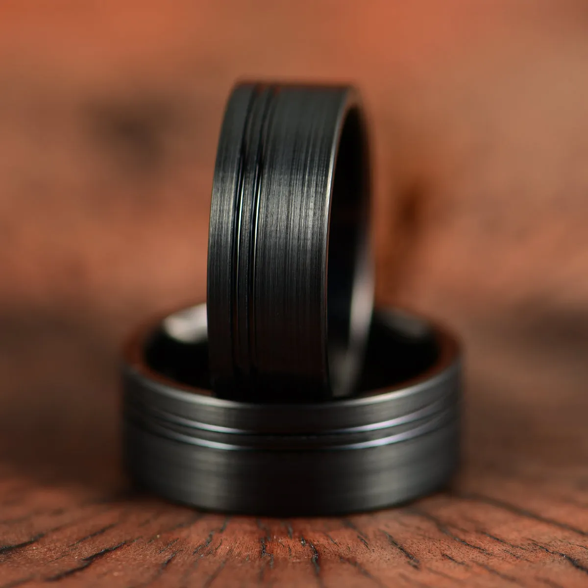Black Tungsten Men's Wedding Band 8MM