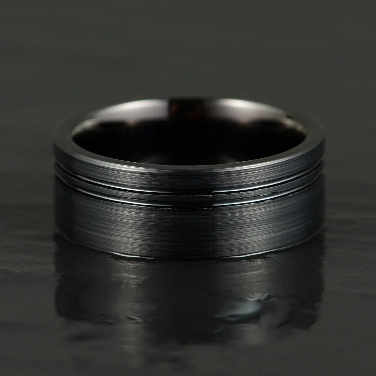 Black Tungsten Men's Wedding Band 8MM