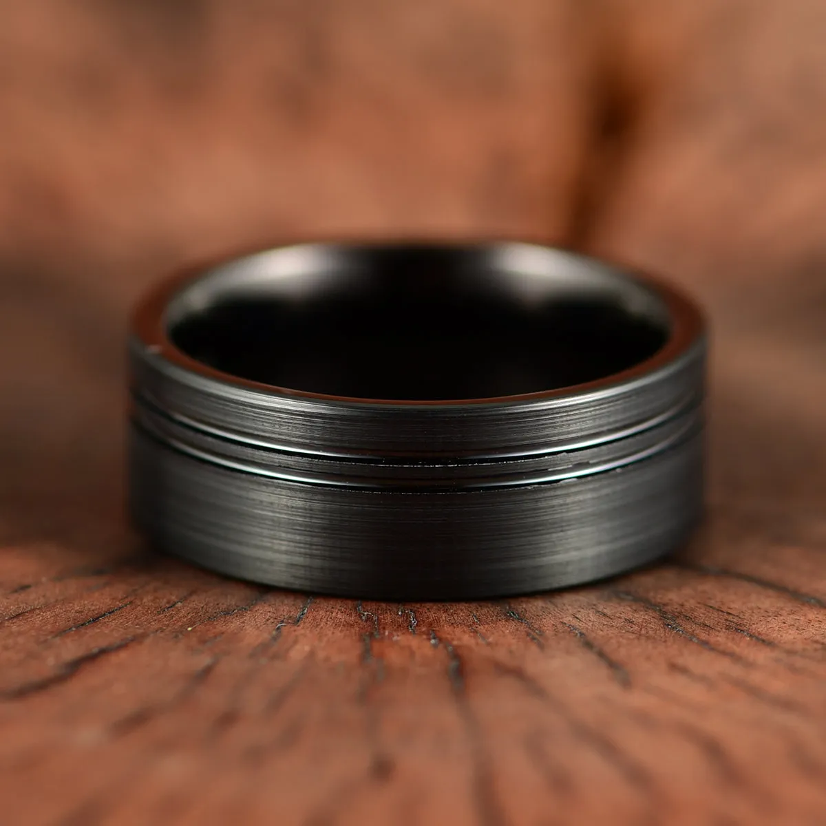 Black Tungsten Men's Wedding Band 8MM