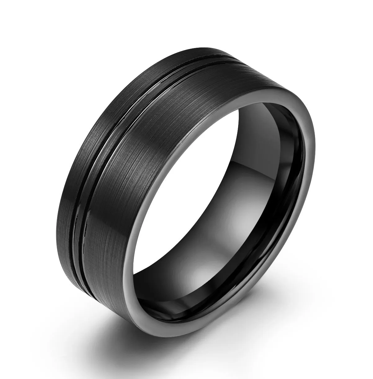 Black Tungsten Men's Wedding Band 8MM