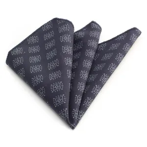 Black White/Snowflakes Pocket Square for Men - Premium Silk Handkerchiefs for Suits