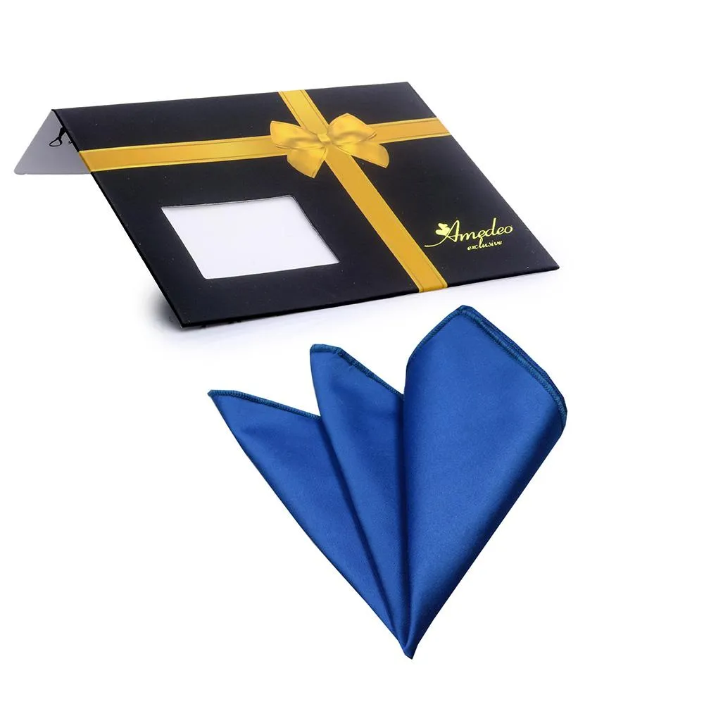 Blue Mens Pocket Square - Premium Silk Handkerchiefs for Suits