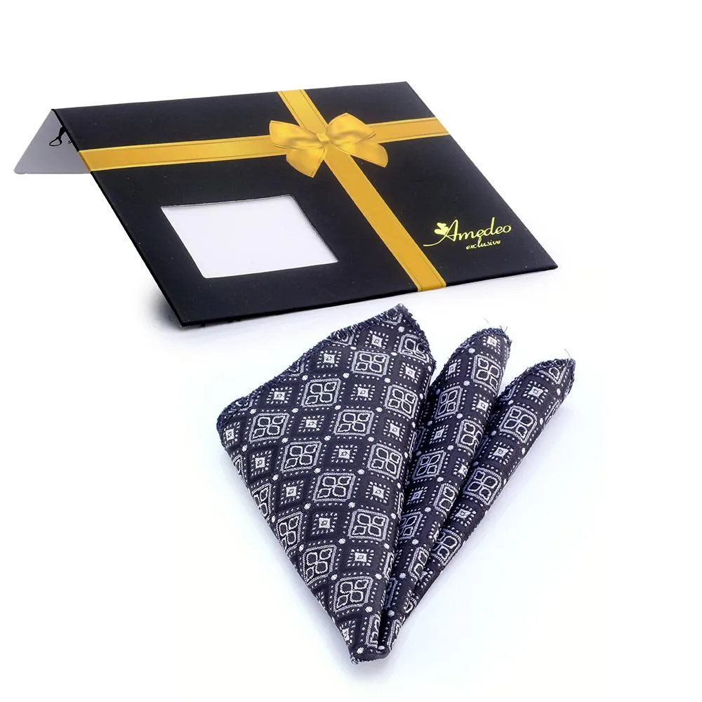 Blue White & Red Plaid Mens Pocket Square - Premium Silk Handkerchiefs for Suits