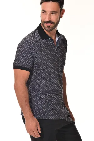 Brayden Men's Quick Dry Printed Polo - Black