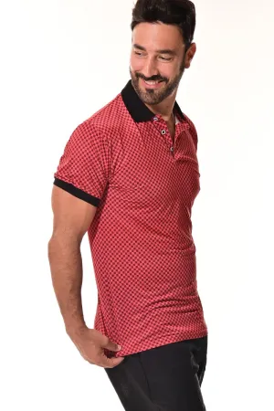 Brayden Men's Quick Dry Printed Polo - Red