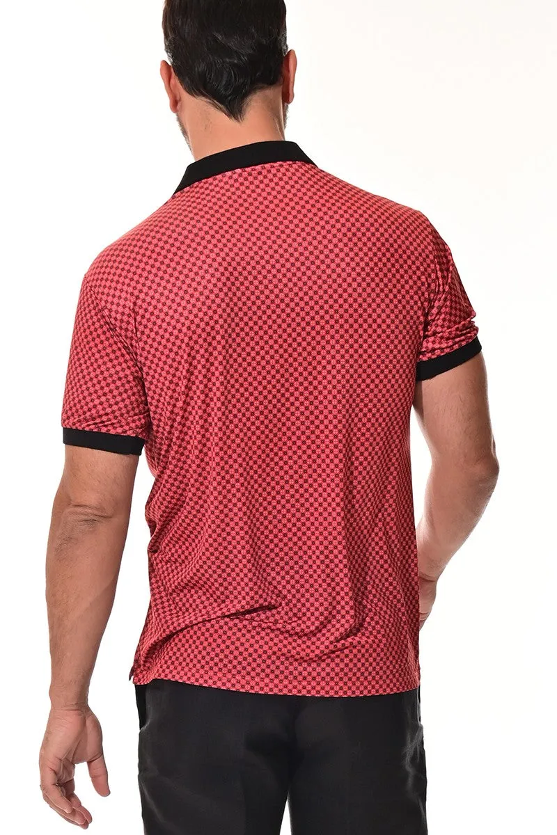 Brayden Men's Quick Dry Printed Polo - Red
