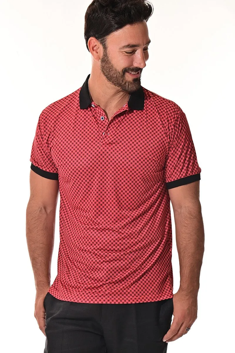 Brayden Men's Quick Dry Printed Polo - Red