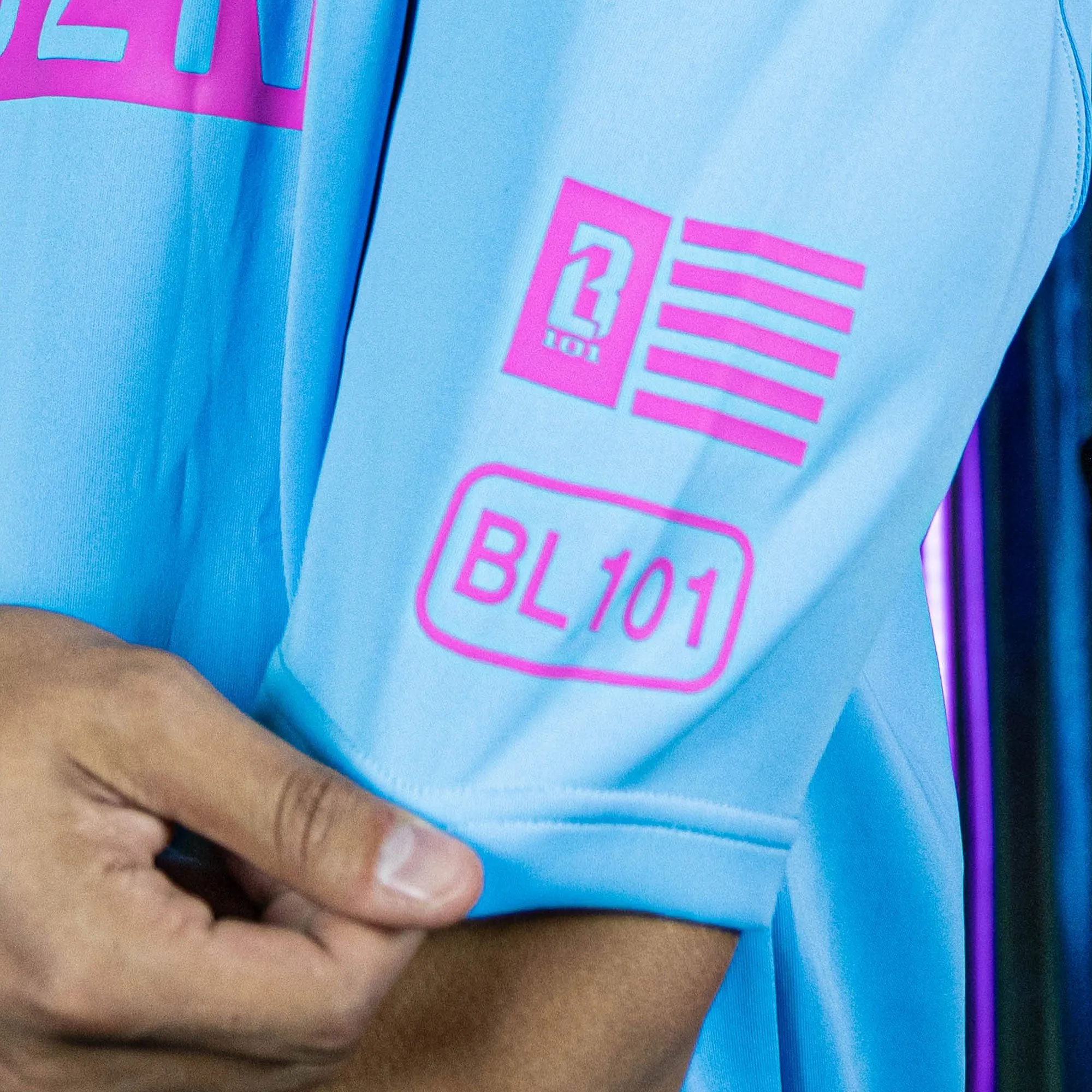 BSBL-SZN Youth Short Sleeve Hoodie V3 - Cotton Candy Blue