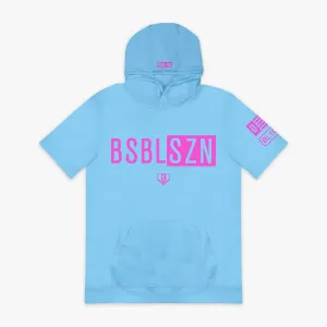 BSBL-SZN Youth Short Sleeve Hoodie V3 - Cotton Candy Blue