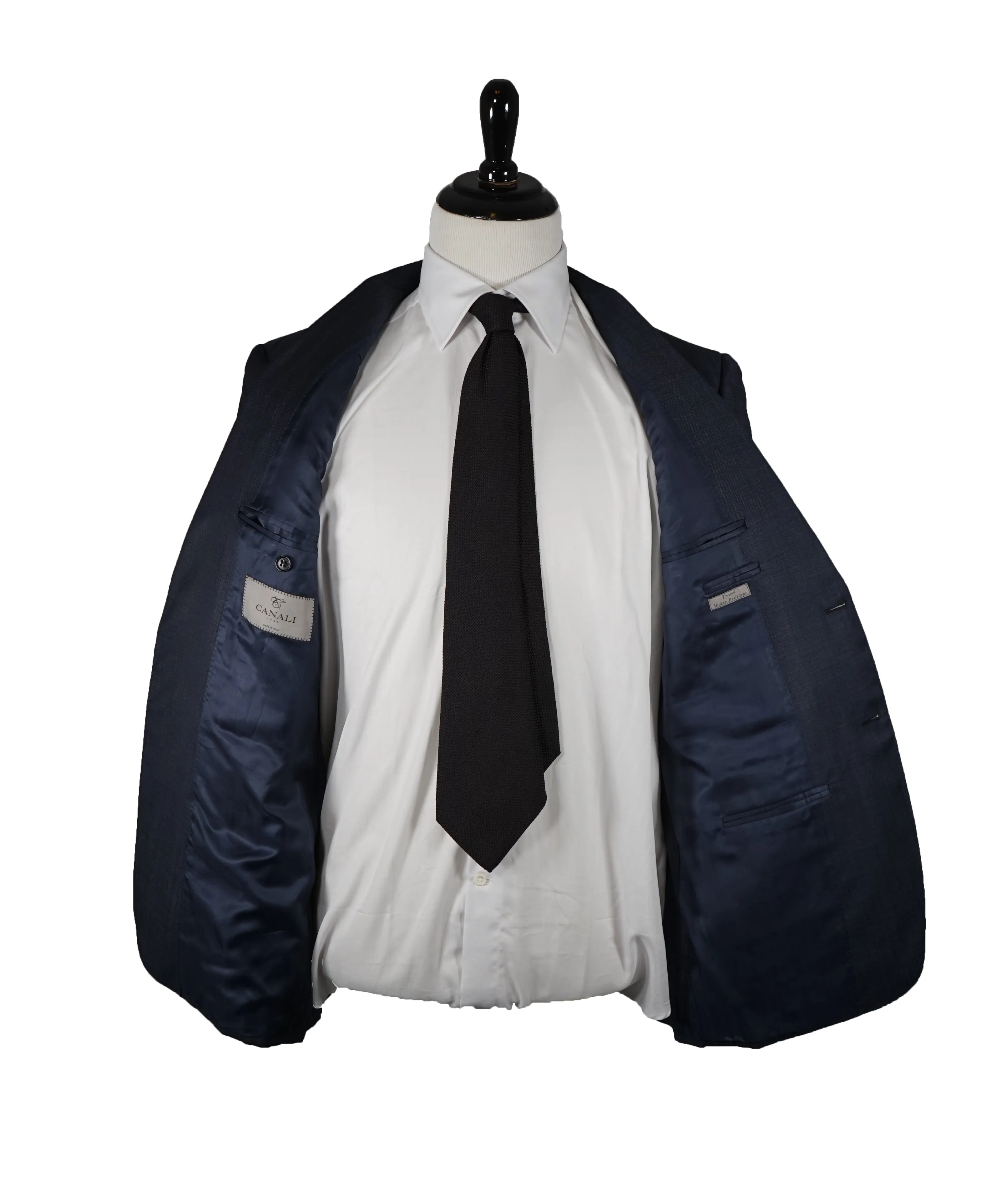 CANALI - "Travel/Water Resistant" Birdseye Blue Suit - 40R