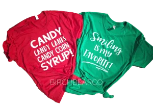 Candy Candy Canes | Smiling Is My Favorite | Matching Christmas Shirts | Unisex Shirt