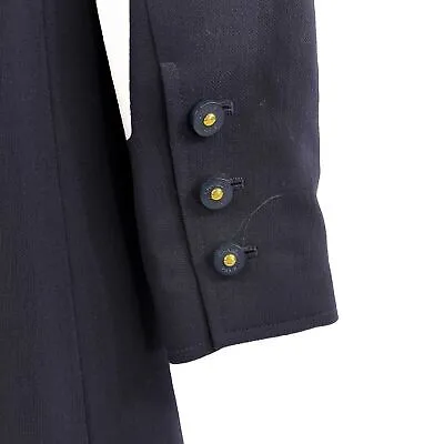 Chanel 1997 Runway Gripoix CC Logo Button Corset Suit Jacket - Dark Navy - US M