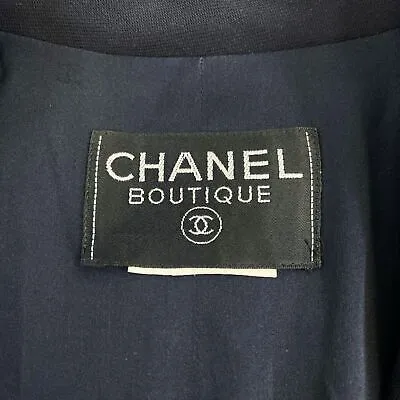 Chanel 1997 Runway Gripoix CC Logo Button Corset Suit Jacket - Dark Navy - US M