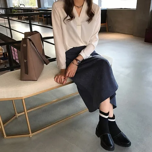 Chiffon blouse long sleeve shirts