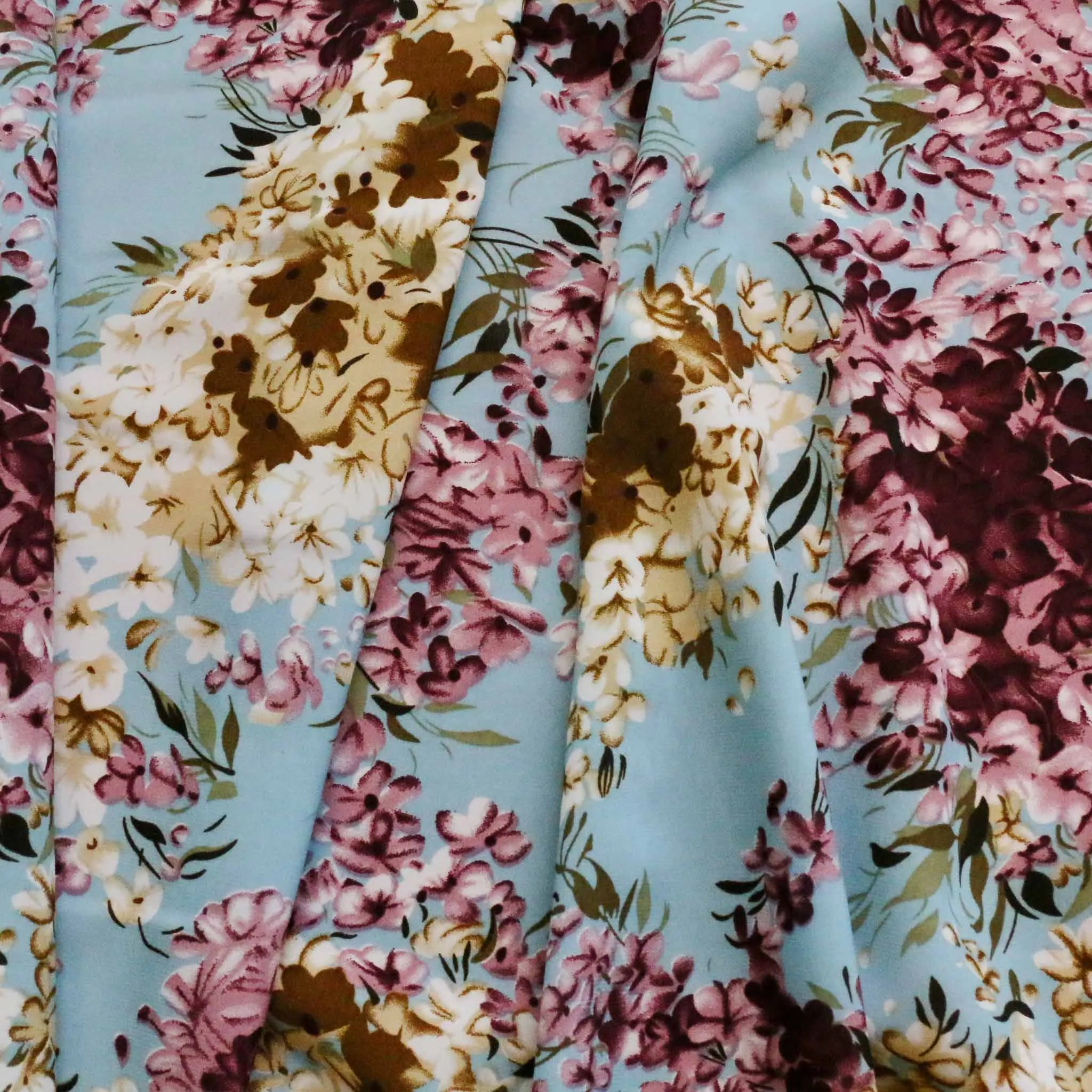 Chiffon Fabric - Navy and duck egg