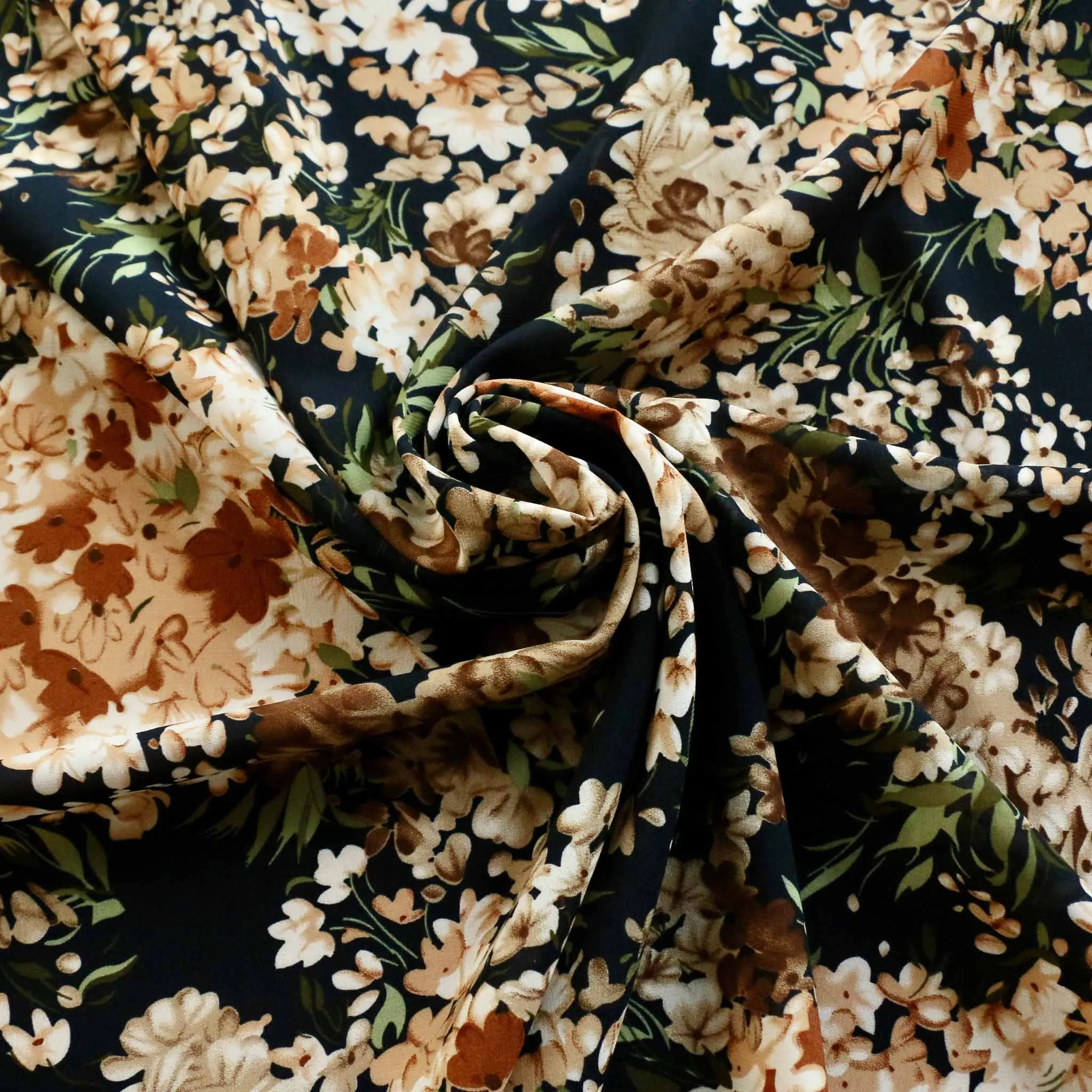 Chiffon Fabric - Navy and duck egg