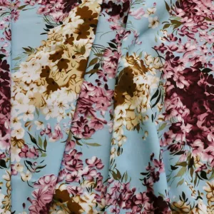 Chiffon Fabric - Navy and duck egg